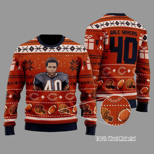 Gale Sayers 40 Chicago Bears Nfl Christmas Sweater ? Usalast