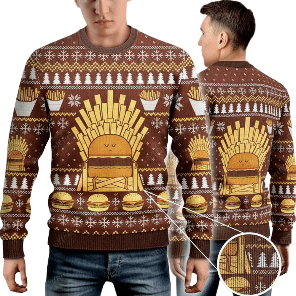 Game Of Fries Burger Lovers Ugly Christmas Sweater ? Usalast