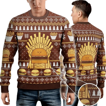 Game Of Fries Burger Lovers Ugly Christmas Sweater ? Usalast