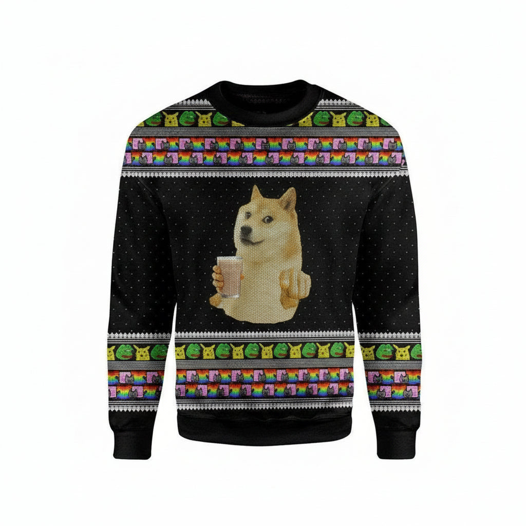 Choccy Milk Meme Doge Ugly Sweater Custom Sweater Apparel ? Usalast