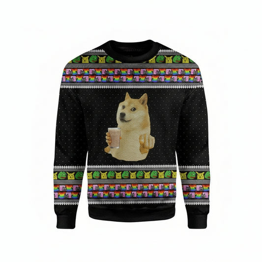 Choccy Milk Meme Doge Ugly Sweater Custom Sweater Apparel ? Usalast