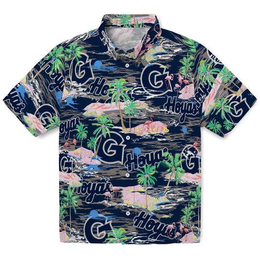 Georgetown Hoyas Flamingo Retreat 2026 Hawaiian Shirt – Moonbestprint