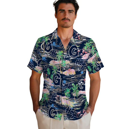 Georgetown Hoyas Flamingo Retreat 2026 Hawaiian Shirt – Moonbestprint