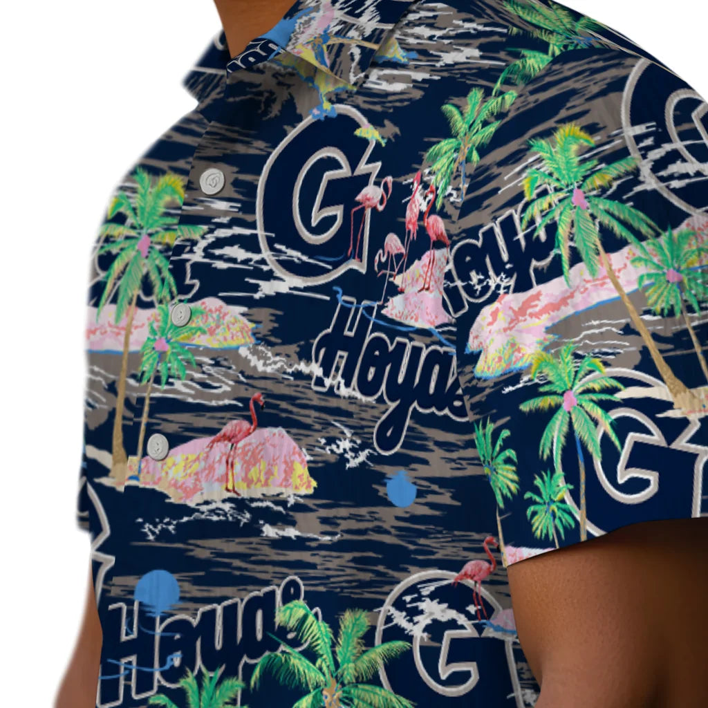 Georgetown Hoyas Flamingo Retreat 2026 Hawaiian Shirt – Moonbestprint