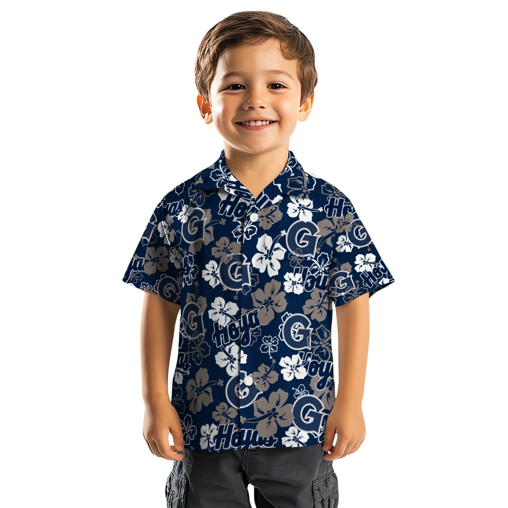 Georgetown Hoyas Hibiscus Bloom Hawaiian Shirt – Moonbestprint