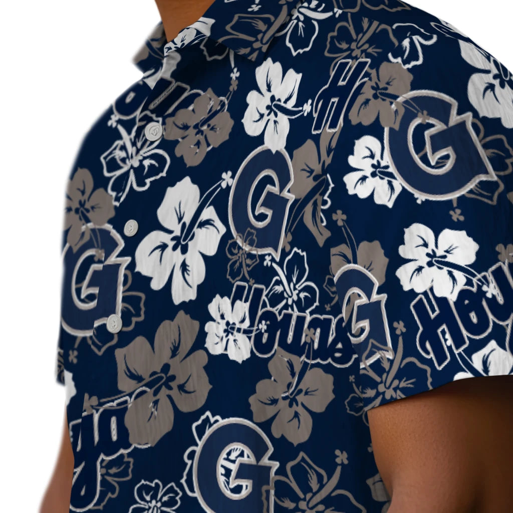 Georgetown Hoyas Hibiscus Bloom Hawaiian Shirt – Moonbestprint