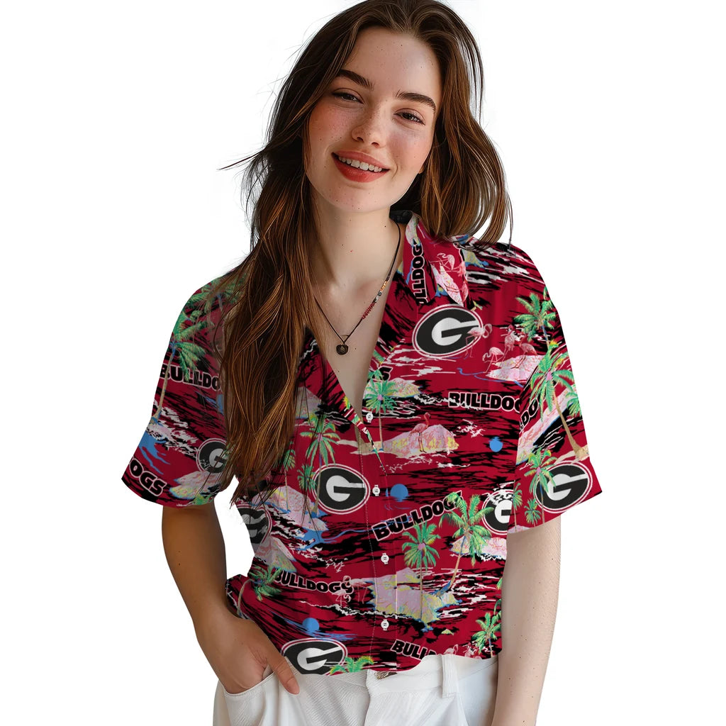 Georgia Bulldogs Flamingo Retreat 2026 Hawaiian Shirt – Moonbestprint