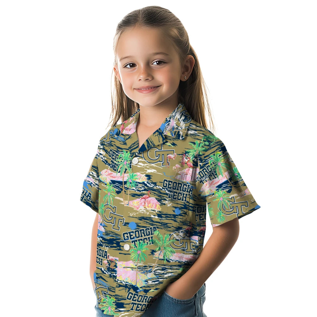 Georgia Tech Yellow Jackets Flamingo Retreat 2026 Hawaiian Shirt – Moonbestprint