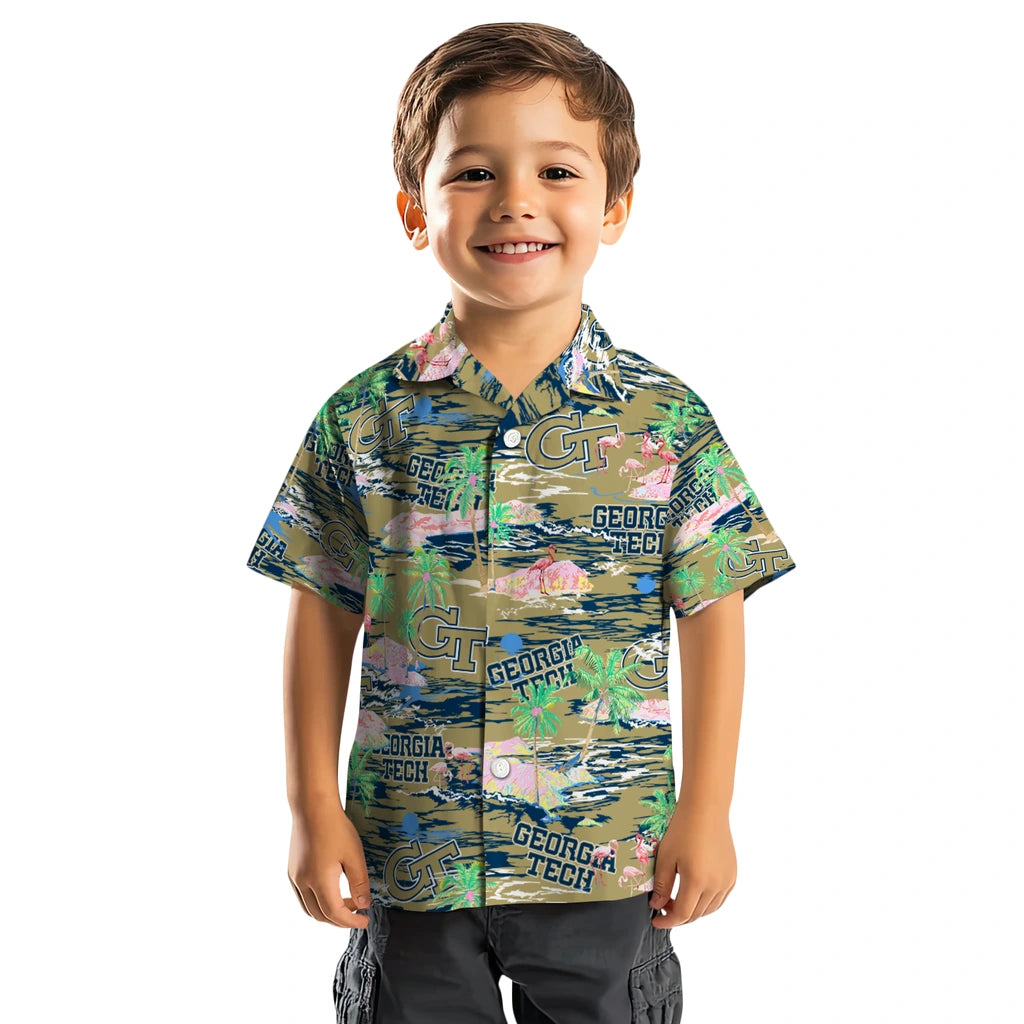 Georgia Tech Yellow Jackets Flamingo Retreat 2026 Hawaiian Shirt – Moonbestprint
