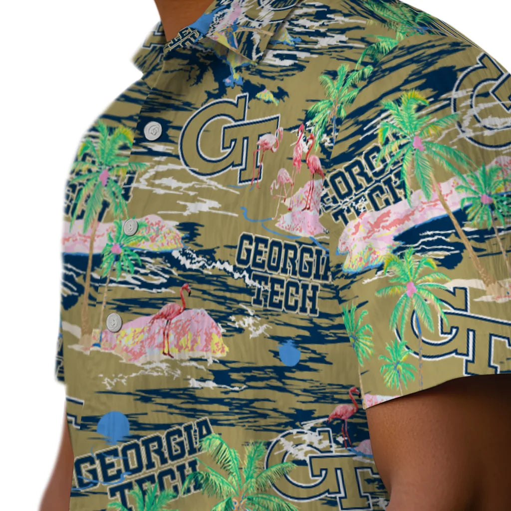 Georgia Tech Yellow Jackets Flamingo Retreat 2026 Hawaiian Shirt – Moonbestprint