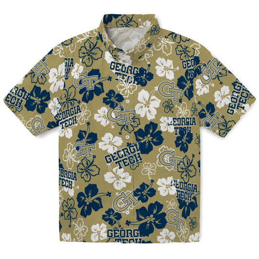 Georgia Tech Yellow Jackets Hibiscus Bloom Hawaiian Shirt – Moonbestprint