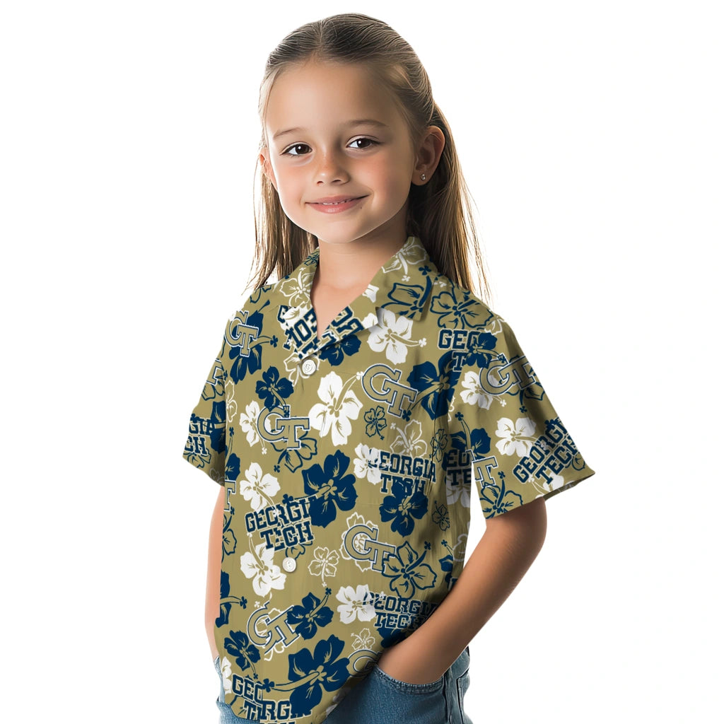 Georgia Tech Yellow Jackets Hibiscus Bloom Hawaiian Shirt – Moonbestprint