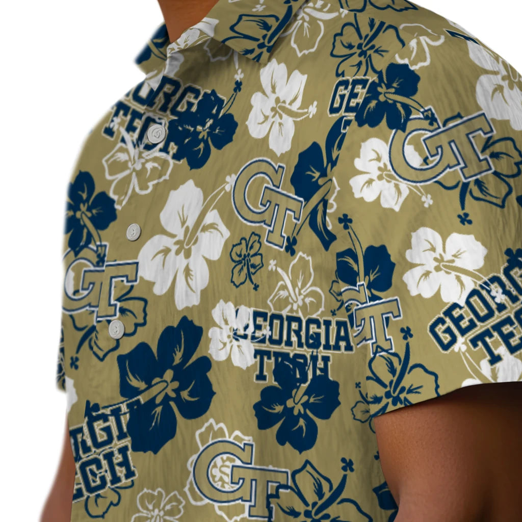 Georgia Tech Yellow Jackets Hibiscus Bloom Hawaiian Shirt – Moonbestprint