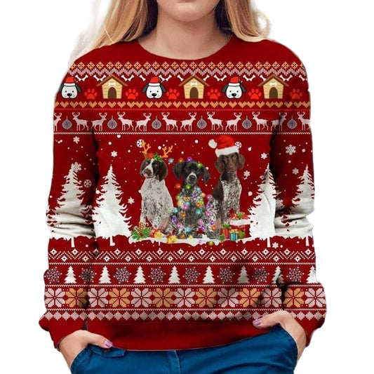 German Shorthaired Pointer Unisex 3D Ugly Christmas Sweater ? Usalast