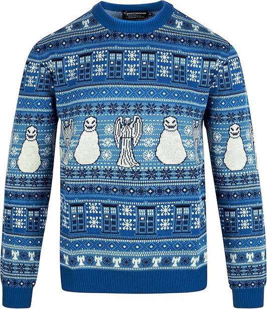 Doctor Who Tardis Angel Snowman Christmas Ugly Sweater – Moonbestprint