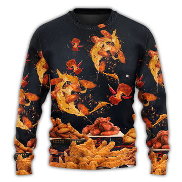 Food Chicken Wing Fast Food Delicious Ugly Christmas Sweaters – Moonbestprint