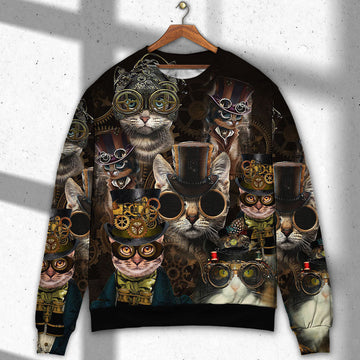 Cat Steampunk Art Machines Lover Ugly Christmas Sweaters – Moonbestprint