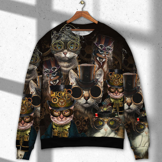 Cat Steampunk Art Machines Lover Ugly Christmas Sweaters – Moonbestprint