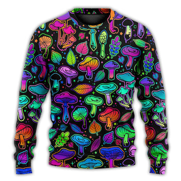 Mushroom Neon Colorful Bright With Leaf Ugly Christmas Sweaters – Moonbestprint