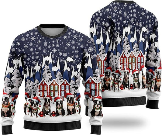 Boston Terrier Dog breed Ugly Christmas Sweaters – Moonbestprint