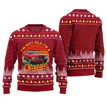 Classic Car I'm Not Old, I'm a Classic Ugly Christmas Sweater Red – Moonbestprint