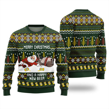 Merry Beermas and a Happy New Beer Ugly Christmas Sweater Green – Moonbestprint