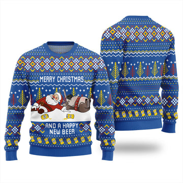Merry Beermas and a Happy New Beer Ugly Christmas Sweater Blue – Moonbestprint