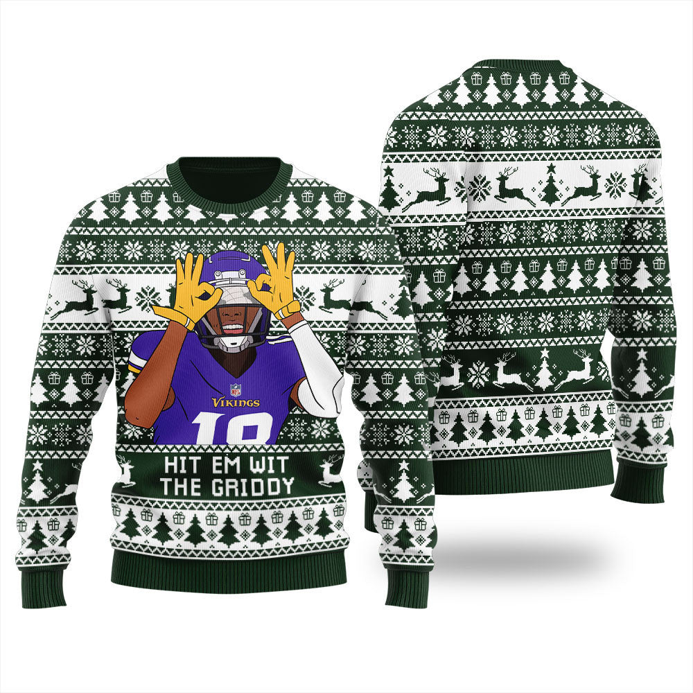 Hit Them With The Griddy Ugly Christmas Sweater Green – Moonbestprint