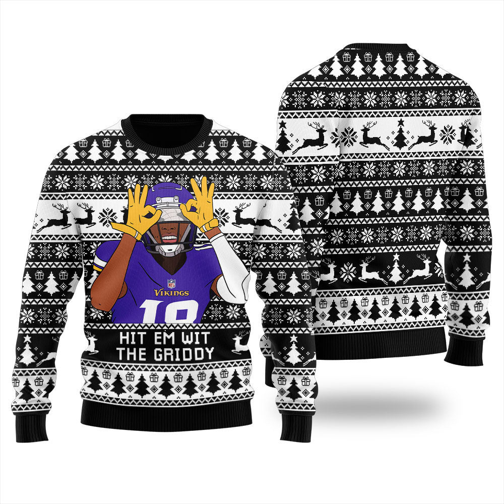 Hit Them With The Griddy Ugly Christmas Sweater Black – Moonbestprint
