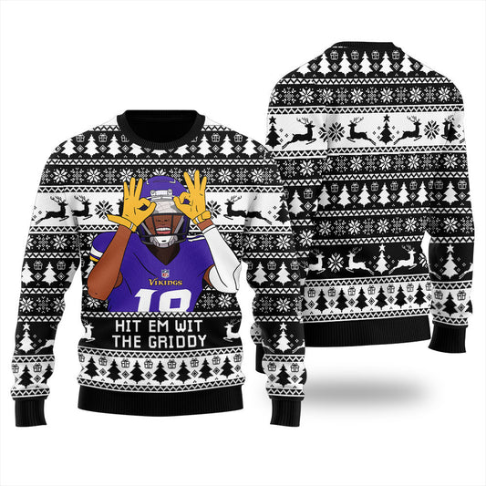 Hit Them With The Griddy Ugly Christmas Sweater Black – Moonbestprint