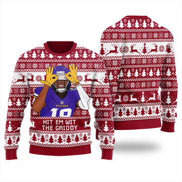 Hit Them With The Griddy Ugly Christmas Sweater Red – Moonbestprint
