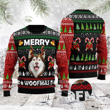 Dogs Merry Woofmas Husky Christmas Sweater – Moonbestprint