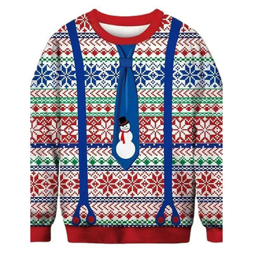 Snowman Tie Ugly Christmas Sweater – Moonbestprint