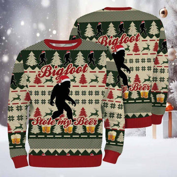 Bigfoot Stole My Beer Christmas Ugly Sweater – Moonbestprint