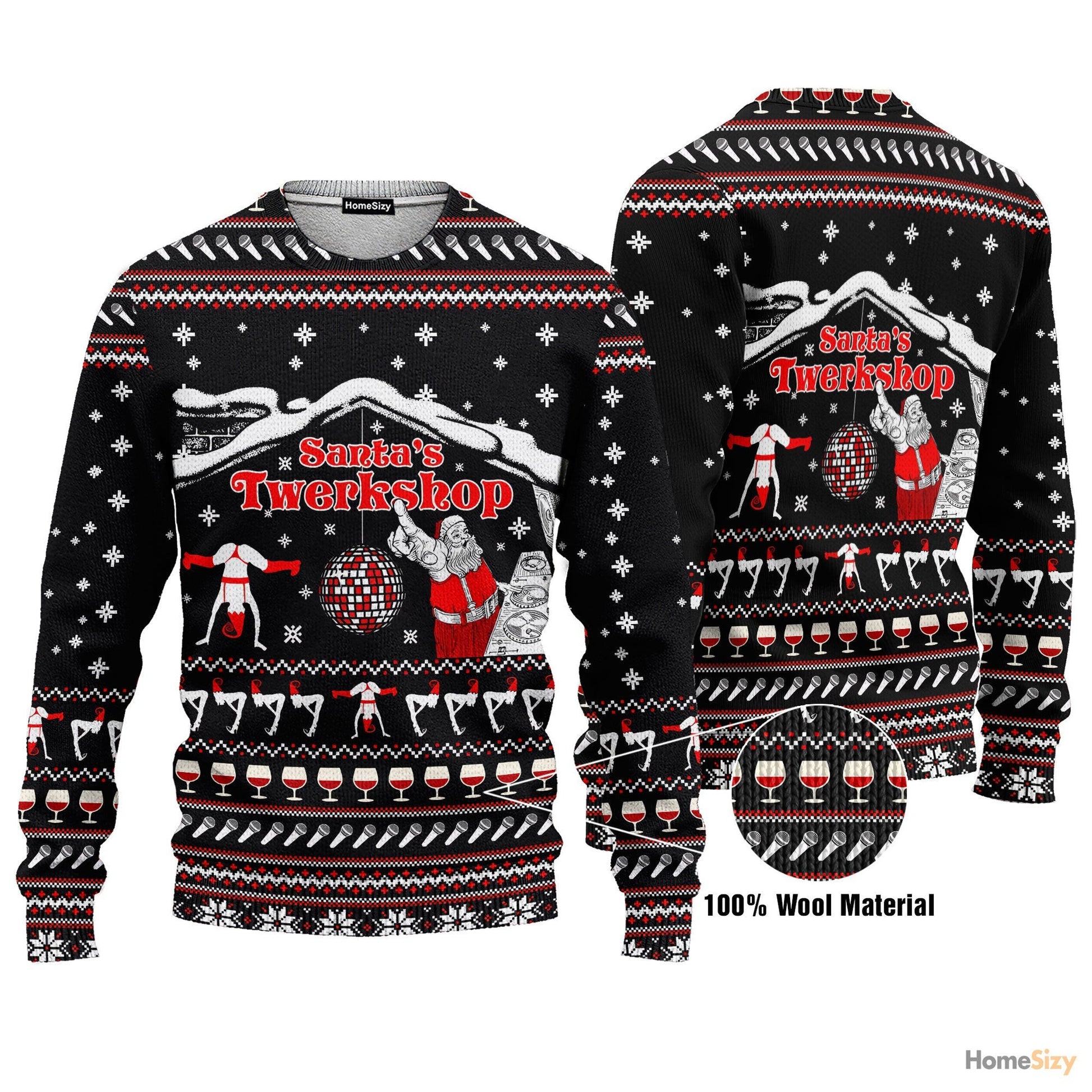 Fun Holiday Santa's Twerkshop Ugly Christmas Sweater – Moonbestprint