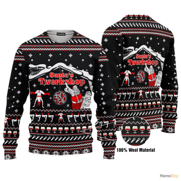 Fun Holiday Santa's Twerkshop Ugly Christmas Sweater – Moonbestprint