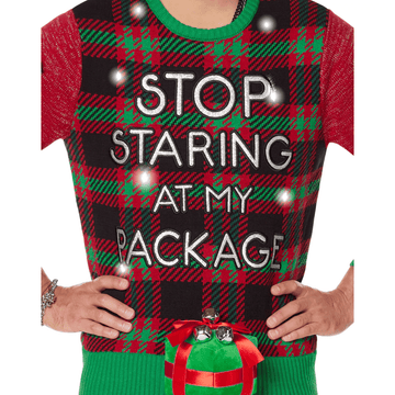 Stop Staring at My Package Ugly Christmas Sweater – Moonbestprint