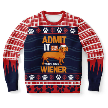 Admit It You Want to Hold My Wiener Ugly Christmas Sweater – Moonbestprint