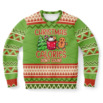 Gingerbread Christmas Calories Don't Count Ugly Christmas Sweater – Moonbestprint