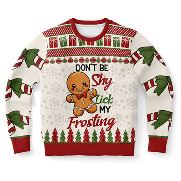 Gingerbread Don't Be Shy, Lick My Frosting Ugly Christmas Sweater – Moonbestprint