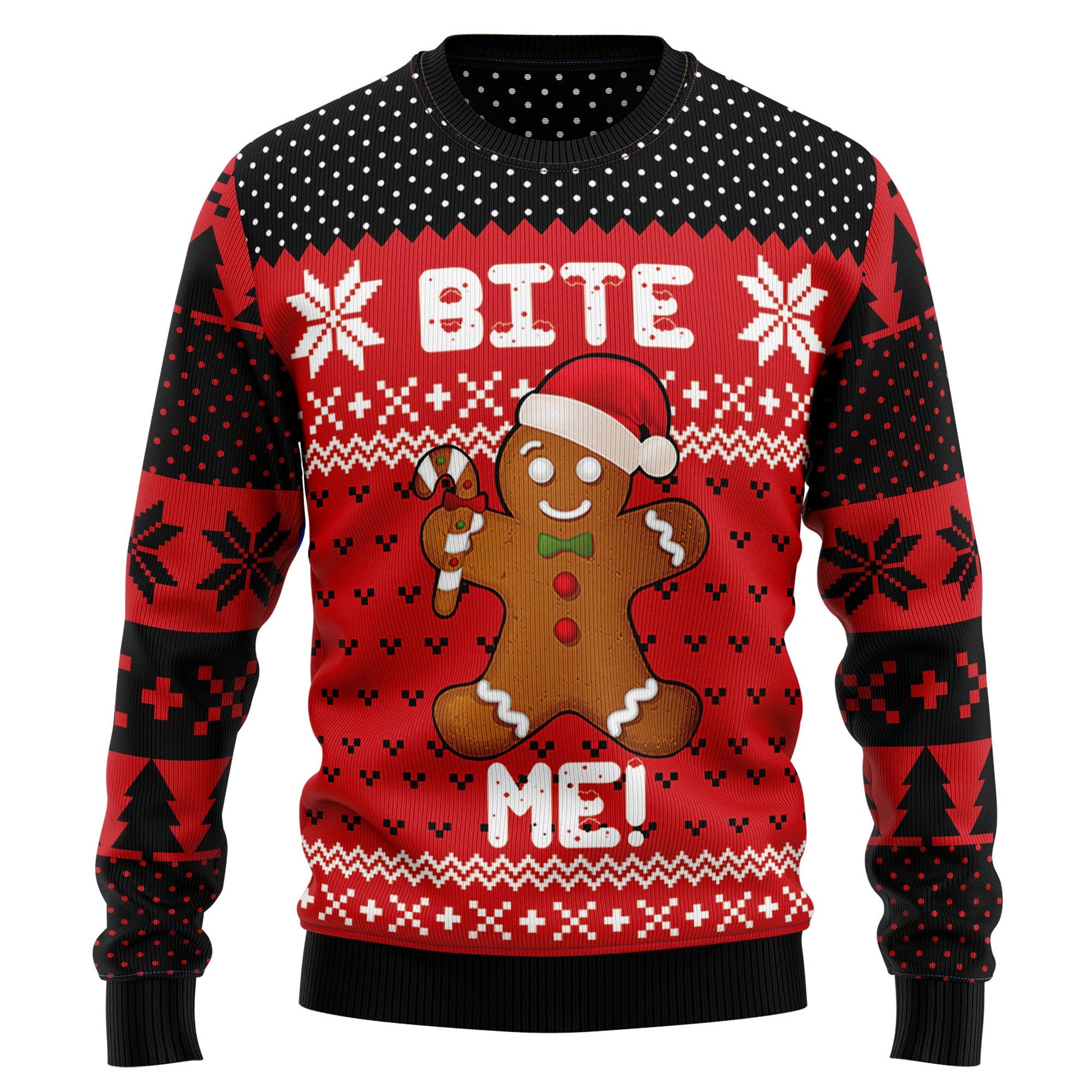 Bite Me Gingerbread Ugly Christmas Sweater – Moonbestprint