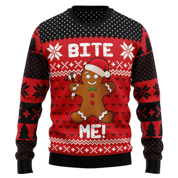 Bite Me Gingerbread Ugly Christmas Sweater – Moonbestprint
