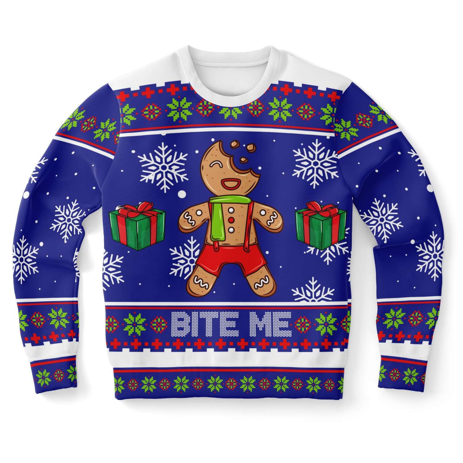 Gingerbread Bite me Ugly Christmas Sweater – Moonbestprint