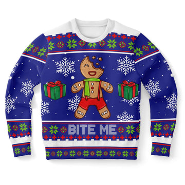 Gingerbread Bite me Ugly Christmas Sweater – Moonbestprint