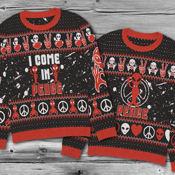 Alien I Come In Peace Ugly Christmas Sweater – Moonbestprint