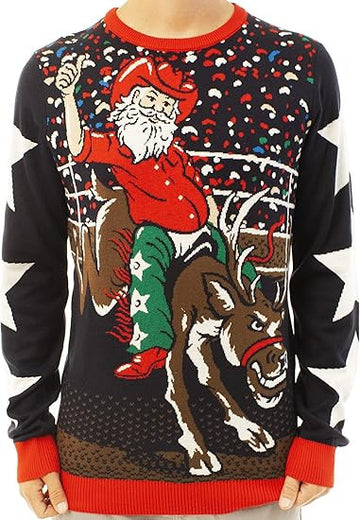 Santa Rodeo Reindeer Ugly Christmas Sweater – Moonbestprint