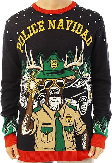 Reindeer Police Navidad Ugly Christmas Sweater – Moonbestprint
