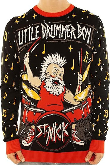 Santa Little Drummer Boy Ugly Christmas Sweater – Moonbestprint