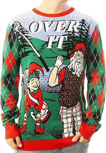 Santa Golfing Over It Ugly Christmas Sweater – Moonbestprint