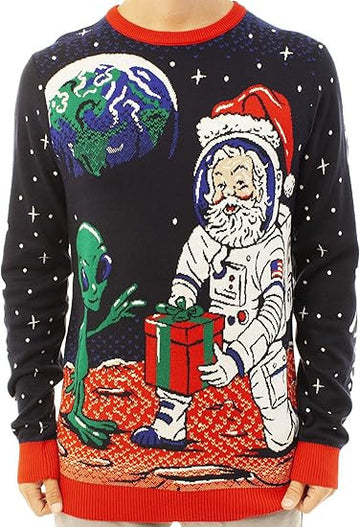 Santa Space Gift for Alien SpaceXmas Ugly Christmas Sweater – Moonbestprint